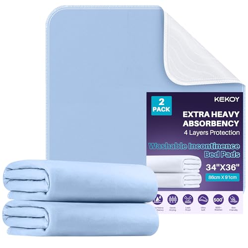 Kekoy Alèse Lavable Adulte, Alèse Imperméable (4 Couches, Réutilisable) : Fait Office de Tapis Animaux, Tapis Apprentissage Toilette – pour Âgés, Adulte,...