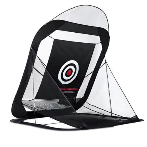 【KCNN】ゴルフネット アプローチネット スイングネット ゴルフ練習用ポータブルネット, 折りたたみ式, ターゲット付き, 室内外兼用 (ブラック)