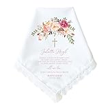 Baptism Gift for Girl, Baby Girl | Christening | Personalized Baptism Handkerchief | Catholic Baptism Gift | Baptism Keepsake for Daughter, Granddaughter, Goddaughter, Niece