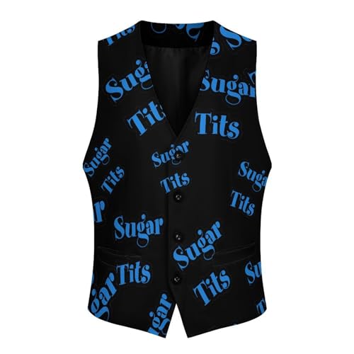 Sugar Tits Novelty Men's Suit Vest Funny Formal Dress Vests Business Waistcoat3