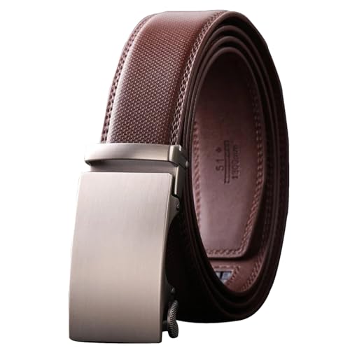 Men’s Leather Belt for 2025 Vintage Style Automatic Buckle Strap for Jeans Luxury Waist Belt