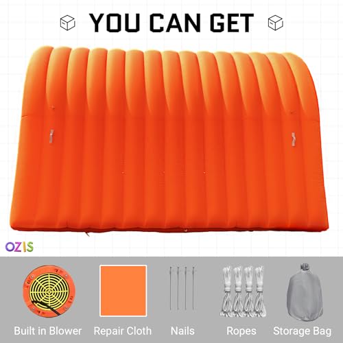 Image of OZIS 16FT Inflatable Tunnel Sports Tunnel Entrance with Installed Blower Inflatable Tunnel Tent for Business Advertising Event Exhibition Promotion,Street,Shop,Supermarket,School(Orange, 16x10x10ft)