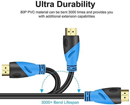 Rommisie 4K Hdmi Cable 5 Ft (Hdmi 2.0,18Gbps) Ultra High Speed Gold Plated Connectors,Ethernet Audio Return,Video 4K,Fullhd1080P 3D Compatible With Xbox Playstation Arc Ps3 Ps4 Ps9 Pc Hdtv #TOP3