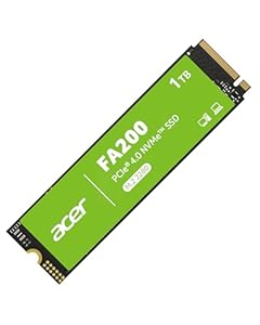 acer FA200 PCIe 4.0 NVMe SSD 1TB: bis zu 7200 MB/s Lesegeschwindigkeit, Gen4x4 M.2 2280 Interne Festplatte mit HMB & SLC – Solid State Drive für Laptop/Desktop PC/Gaming (PS5 Kompatibel)