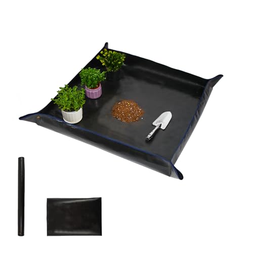 WondMall 26.8" x 26.8" Plant Repotting Mat Waterproof Transplanting Mat Indoor Succulent Potting Mat Portable Gardening Watering mat Square and Foldable Garden mat