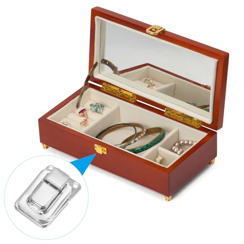 Image of PATIKIL Toggle Catch Lock 1.4 inch x 0.9 inch, 24 Pack Metal Buckle Hasp Lock Latch Clasp for Jewelry Box Wooden Case Decoration, Silver