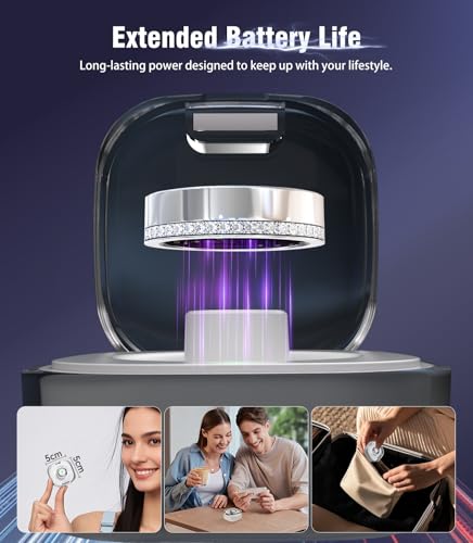 Image of 10 Gen Diamond Smart Ring and Wireless Charging Case【Industry Ranking No.1 - 0 Measurement Error】 2026 Smart Ring for Women & Men for Sleep Tracking Wearable Device,Fitness Ring【Silver 9#】