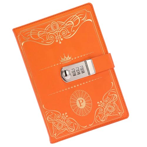 LRXIYODE Cuaderno y Notas con Código de Bloqueo y Cubierta de Pu Estilo Vintage Portátil con Diseño Clásico y Cierre Seguro para Uso Diario