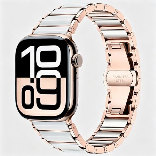 Image of CRIS-BAND Resin Bands Compatible with Apple Watch Series 11 /10 /9 /8 /7 Bands 46mm 45mm 44mm 42mm 41mm 40mm for Women, Strap for iWatch Ultra 3 /2 49mm Series 6 /5 /4 /3 /2 /1 /SE3 Slim Bracelet Wristband