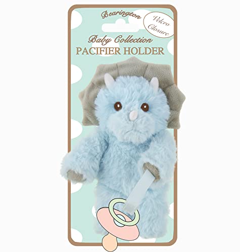Image of Bearington Lil' Tracer Plush Dinosaur Pacifier Holder, 7.5 Inches