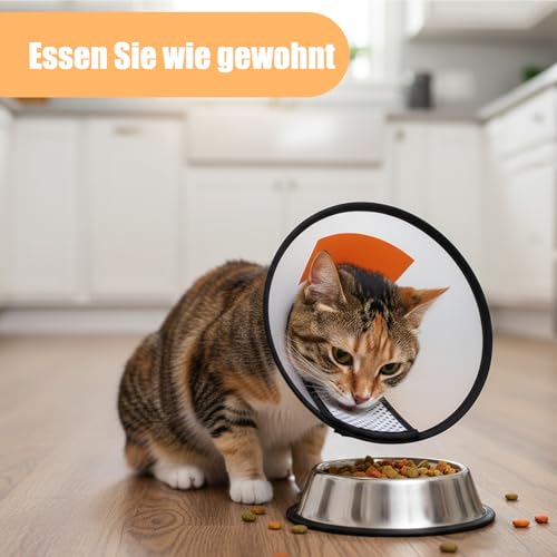 2 Stück Katzen Halskrause, Halskrause Katze, Schutzkragen für Katzen und kleine Hunde, Postoperative Wundschutz, Verhindert Lecken und Kratzen, Leichtes und bequemes Design