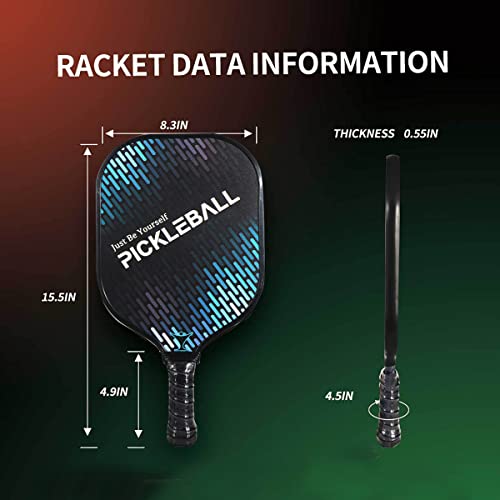 Pagaie de pickleball en graphite de haute qualite avec finition carbone - 5