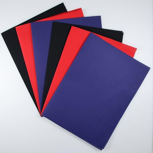 Image of KCS 6 pc of 12 inch x 18 inch(30cmx45cm) 14CT Counted Cotton Aida Cloth Cross Stitch Fabric (Red+Royal Blue+Black)