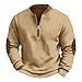 Boys Long Sleeve Shirts Kids Quarter Zip Sweatshirt Soild Casual Pullover Shirt Outdoor Fall Clothes for Teen Boy Khaki Boy Polo Shirt 14-15 Years