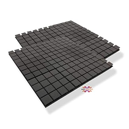 MMT Acoustix Soundproofing Turbo Acoustic Foam Panels | 2x Echo Reduction + Noise Absorption | 3D Design | 2 Pcs of 3x3 Feet 2 Thick | Professional Charcoal