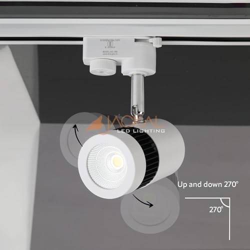 Image of JACKAL 9 Watt White LED Track Light /Spot Light /Focus Light /Picture Light (Pack of 6) White Body | Indoor Light with Rotatable Head | for Showrooms, Shops and Living Room - Trackway Included