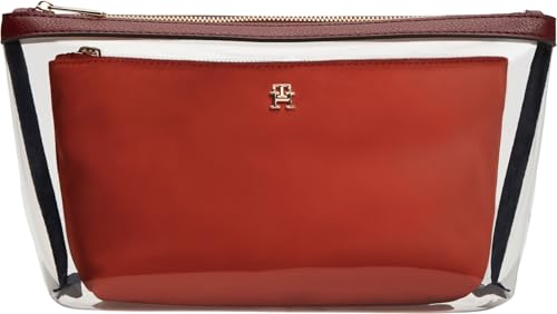 Sacs de toilette Tommy Hilfiger en nylon orange | Lot de 2 trousses iconiques de voyage femme