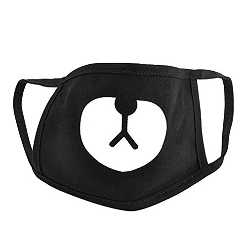 Preisvergleich Produktbild CFPacrobaticS Unisex Black Cute Bear Baumwolle Mund Gesichtsmaske Atemschutzmaske für das Radfahren Anti-Staub Outdoor Protected Health Schwarz