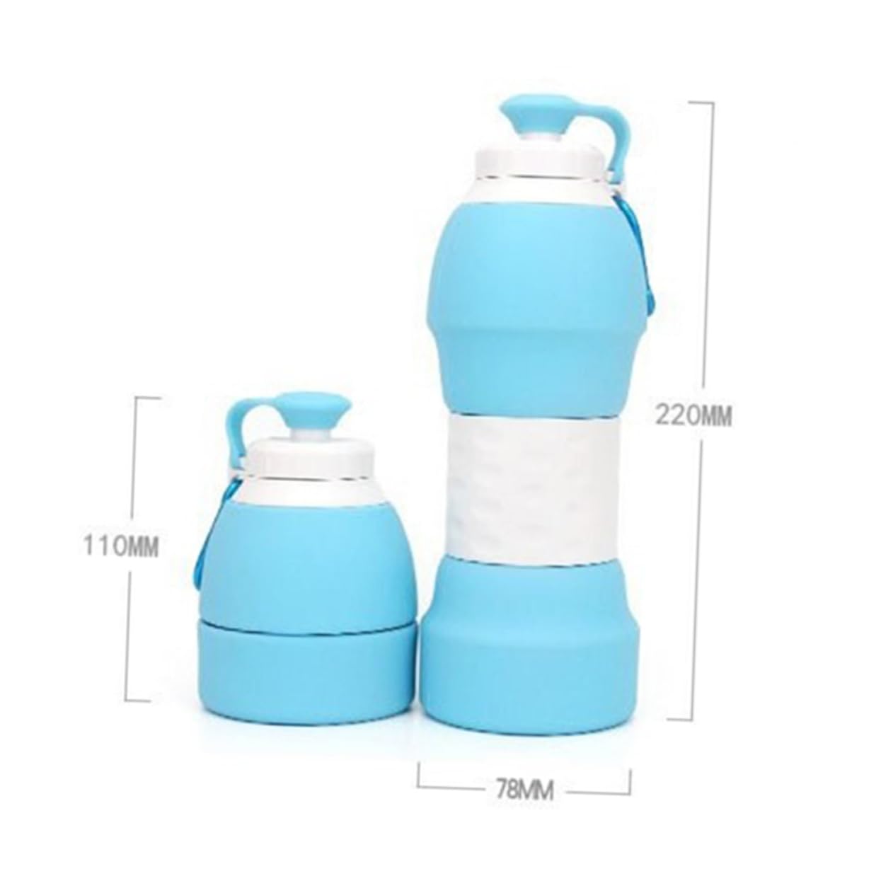 Botella de Agua Plegable de Silicona Portátil para Senderismo y Viaje