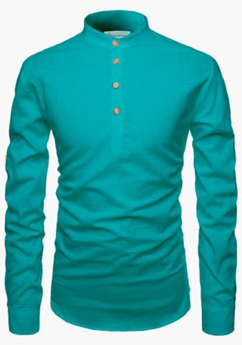 Image of Men's Cotton Blend Short Playful Mix Color Kurta - Pack 2