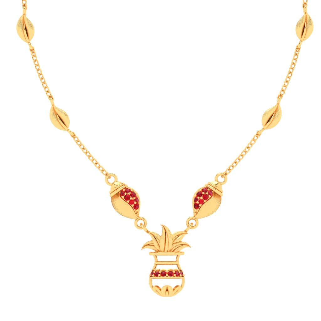 P.C. Chandra Jewellers Womens P.C Chandra Jewellers 14Kt (585) Yellow Gold Traditional With Green Stone Necklace (B0CTTKKZYG) Amazon Price History, Amazon Price Tracker