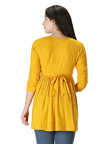 Image of ZUVINO Women's Maternity Feeding Top with Zip for Easy Nursing | Stylish Feeding Tops for Jeans | Maternity Short Kurti for Mothers | Nursing Dress for Women | 100% Rayon