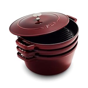 Staub Cast Iron 4-pc Stackable Set – Grenadine