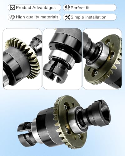 Image of Assembled Differential 30T 0.8Mod V2 Fit for 1 /18 ARRMA GROM Typhon Granite GROM Mini Mojave GROM 2S, 2PACK Black
