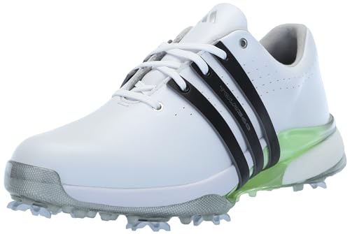 adidas Women's Tour360 24 Golf Shoes, Footwear White/Core Black/Green Spark, 6.5