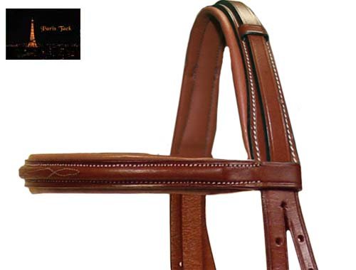 Paris Tack Padded Raised Fancy Stitched Leather English Schooling Bridle with Removable Flash and Laced Reins