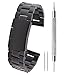 Produktbild BlueBeach 22mm Edelstahl Ersatz Armband Band für Pebble Time/Moto 360 2nd Gen/Samsung Gear 2/LG G Watch/G Watch R/Urbane/Asus ZenWatch/Vivowatch (Schwarz)