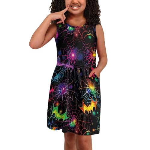 Girls Novelty Tank Dress A-line Swing Flared Casual Party Dress with Pockets3