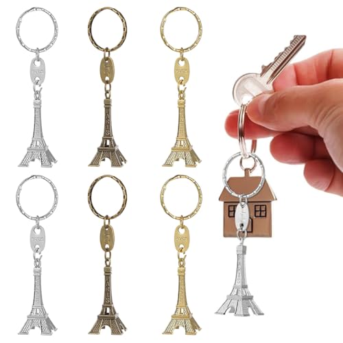 LKJAUOZ 6 Pièces Porte-Clés Tour Eiffel Rétro, Tour Eiffel, Porte Clé Couleur Souvenir, Mini Pendentif Tour Eiffel De Paris Porte-Clés Pour Fêtes Et...
