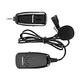 Micrófono Inalámbrico con Clip de Corbata,Micrófono Capacitivo Universal de Frecuencia UHF,Micrófono Transmisor de Solapa de Emparejamiento Automático, Micrófono Multifuncional Amplificador (1)