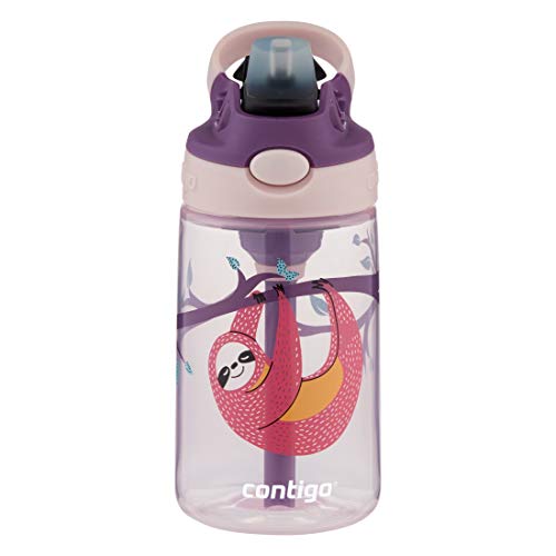 Image of Contigo Kids Straw Water Bottle with AUTOSPOUT Lid 14oz Sloths