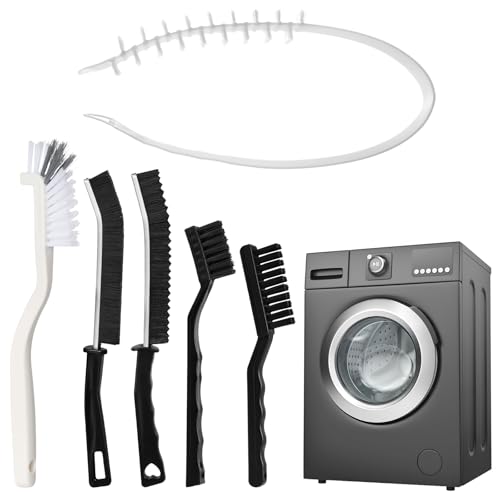Washing Machine Cleaning Brush Kit 6 PCS Front Load Washer Cleaner Tools Accessories Drum Laundry Brush and Crevice Cleaning Brushes for Tight Spaces and Washer Rubber Seal