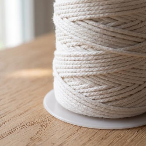 Pabilo para vela de algodón trenzado 30m spool blanco miniatura 5