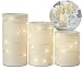 Candle Flameless LED with Timer (3x4, 3x5, 3x6) 3pc with Embedded String Lights LED