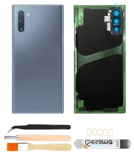 Image of Galaxy Note 10 Rear Back Cover Replacement with Pre-Installed Camera Lens+Tools+Pre-Adhesive for Samsung Galaxy Note 10 SM-N970 All Carriers (Black)