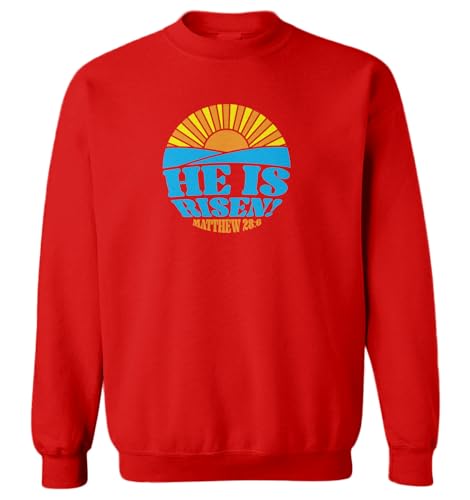 Haase Unlimited He Is Risen Matthew 28:6 - Bible Toddler Fleece Crewneck Sweater