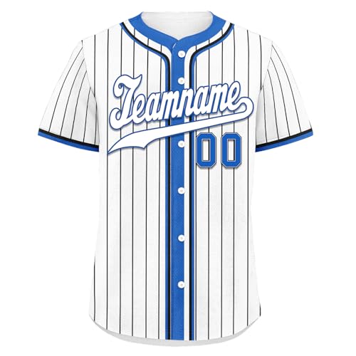 AWSOLE Camiseta de béisbol personalizada a rayas, camisetas de béisbol personalizadas con números de nombre impresos, uniforme deportivo para hombres, mujeres y niños, Color6, S/talla única