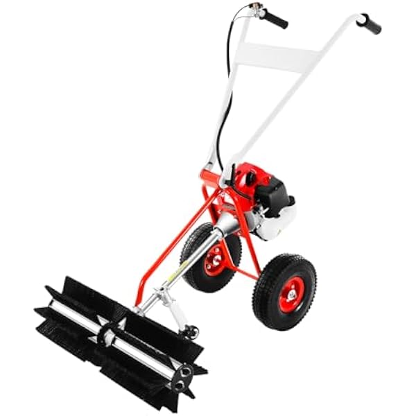 Zamiatarka spalinowa 43 cm³, 1,25 kW, 2-suwowa, 500-8500 obr./min, spalinowa szczotka do silnika, szczotka silnikowa do brudu, liści, śniegu i osadów