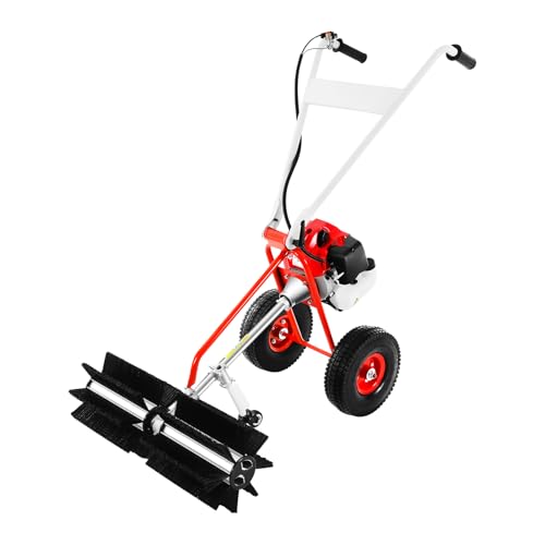 JJsdwin 43cc Kehrmaschine Benzin, 1,7PS Schneefräse mit Schutzbrille, Schneeschieber Sweeper für Einfahrten, Rasenflächen und Gehwegen, Einzylinder luftgekühlter JJsdwin 43cc Kehrmaschine Benzin, 1,7PS Schneefräse mit Schutzbrille, Schneeschieber Sweeper für Einfahrten, Rasenflächen und Gehwegen, Einzylinder luftgekühlter