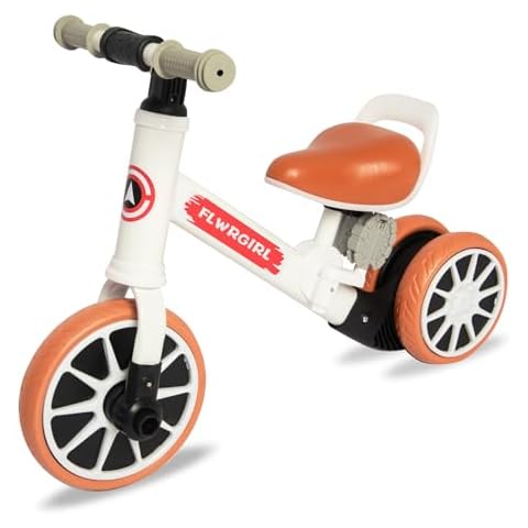 Flwrgirl Balance Bike 2 Year Old - 2 in 1 Toddler Balance Bike 2 3 4 Year Old,Lightweight Tricycle for Toddlers Age 2 3 4,Adjustable Height Toys for Ages 2 3 4 Boys Girls(White) Cover