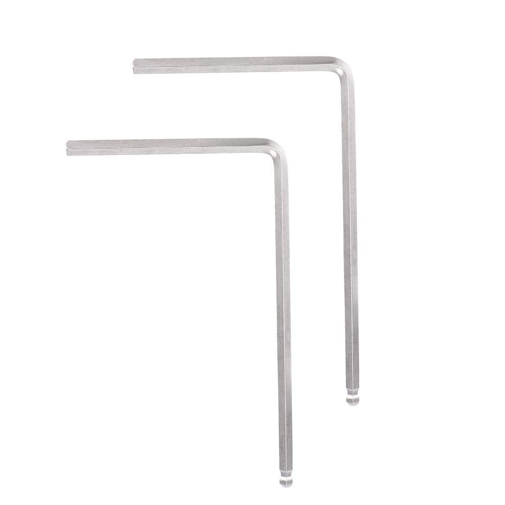 Dilwe Klucz do gitary, 2 szt. metalowy klucz narzędzie 4 mm / 5 mm końcówka kulowa do gitary akustycznej (5 mm - srebrna)
