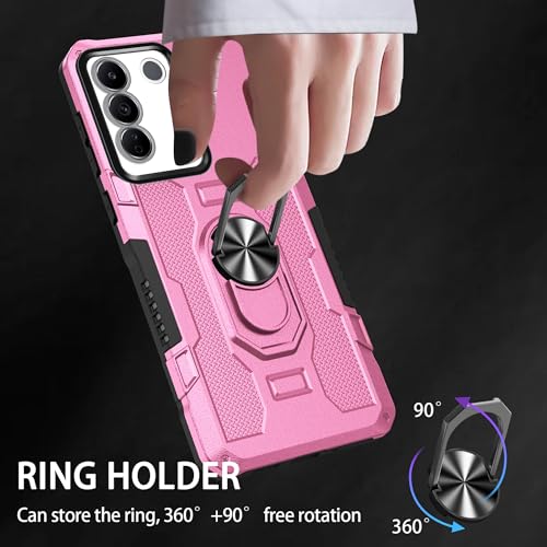 Coque Vivo V27 antichoc rigide PC anti-chute avec support rose