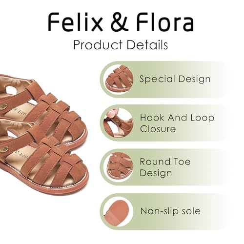 Image of Felix & Flora Toddler Girls Sandals Flower Girl Shoes Soft Rubber Princess Flat Shoes