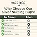 MOOGCO The Original Silver Nursing Cups - 925k Silver Nipple Cups - Nipple Shields for Breastfeeding Newborn – Protective Silver Nipple Covers for Nursing Moms (925k Regular)