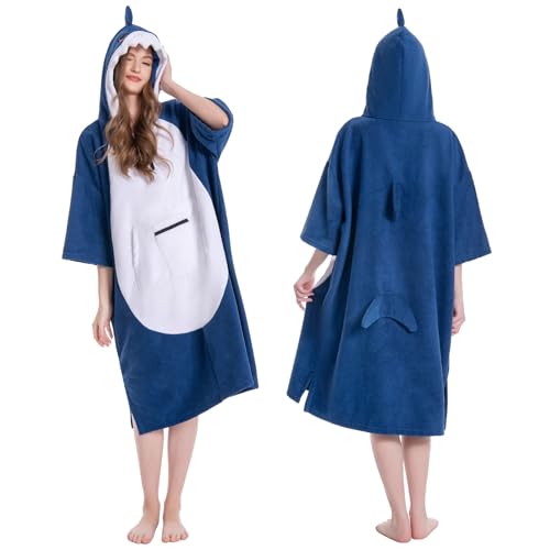 OLAOLA Mikrofaser Badeponcho, Handtuch Poncho für Erwachsene, Surf Poncho...
