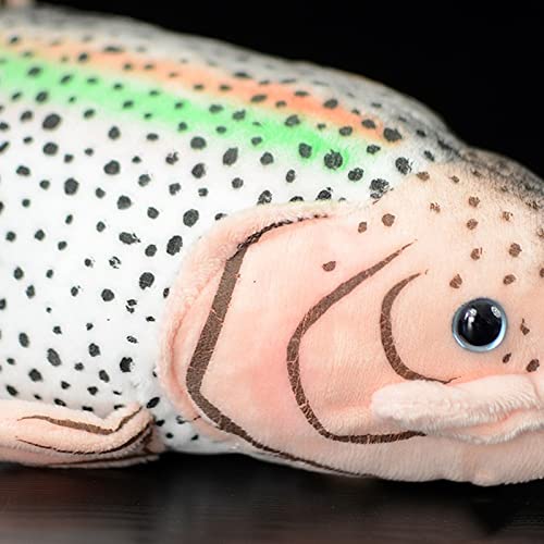 Simulation Rainbow Trout Plush Toy - 17”Realistic Colorful Rainbow Trout Fish Plush Stuffed Toys Figure, Super Soft Depth Ocean Animals Plush Dolls For Kids Stuffed Model Toys, Gifts For Kids #TOP5
